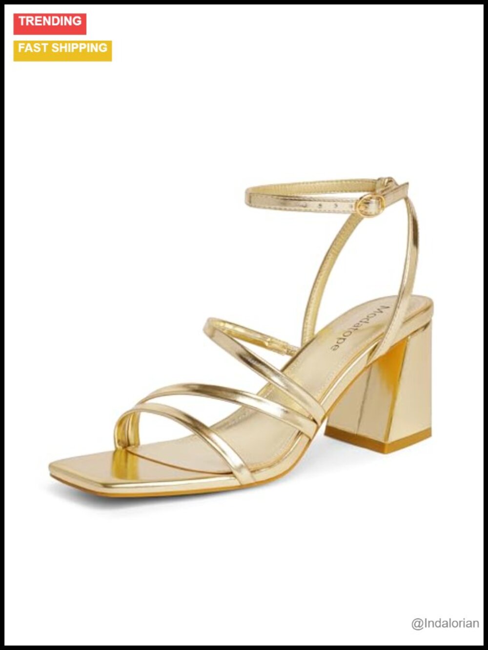 Women's Chunky Block Heel Strappy Square Toe Sandals Semi Formal Prom Shoes